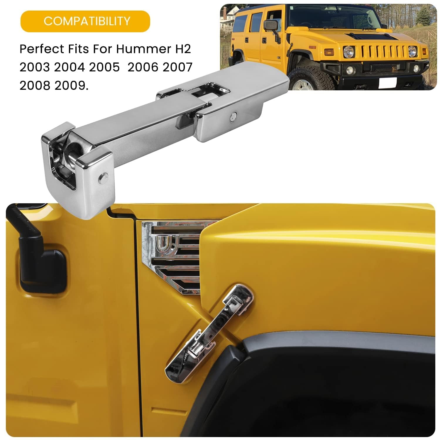 Amazon.com: Billet Aluminum Chrome Hood Latch and Hood Latch